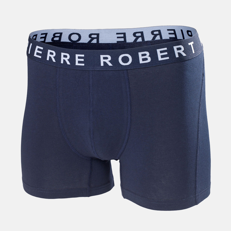 Kalsonger herr boxer ekologisk bomull, Navy White, hi-res